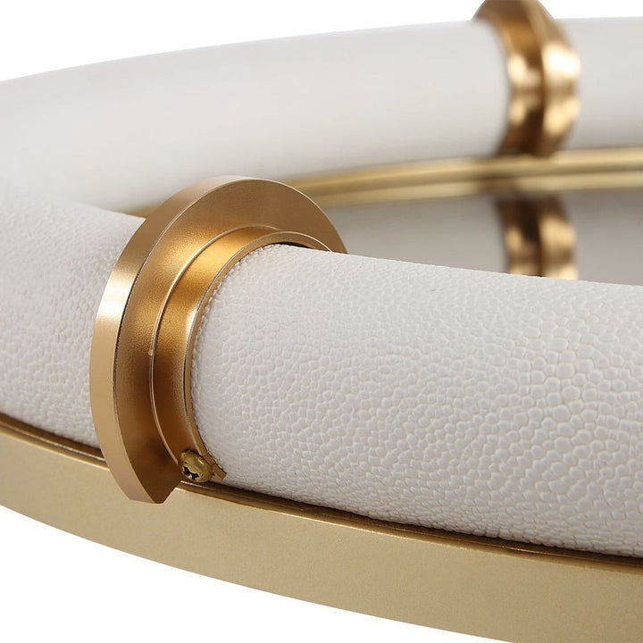 Candice Oval Tray | Mirror + Shagreen