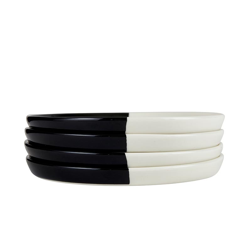 Dipped Plate | Glossy Black + White