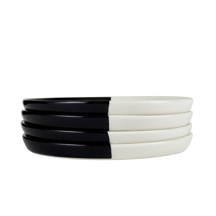 Dipped Plate | Glossy Black + White
