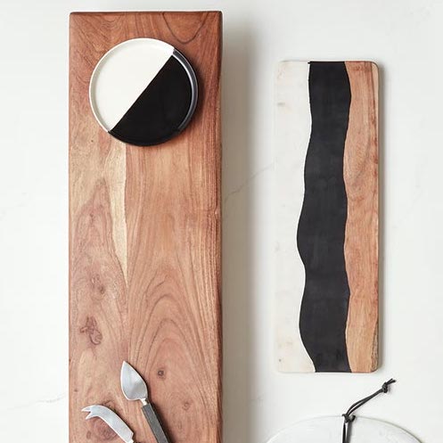 Dipped Plate | Glossy Black + White