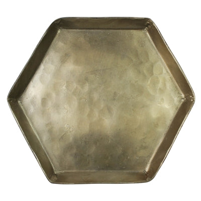Mini Hexagonal Tray | 6" Brass