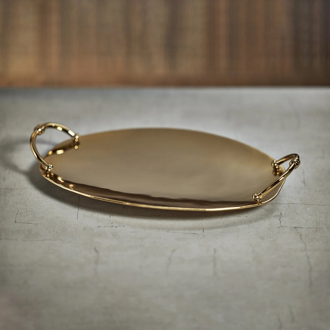 Oval Serving Tray | Gold