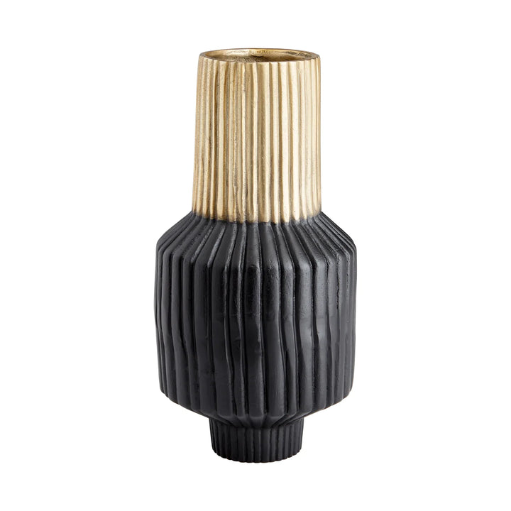 Alluma Vase - Matte Black + Gold