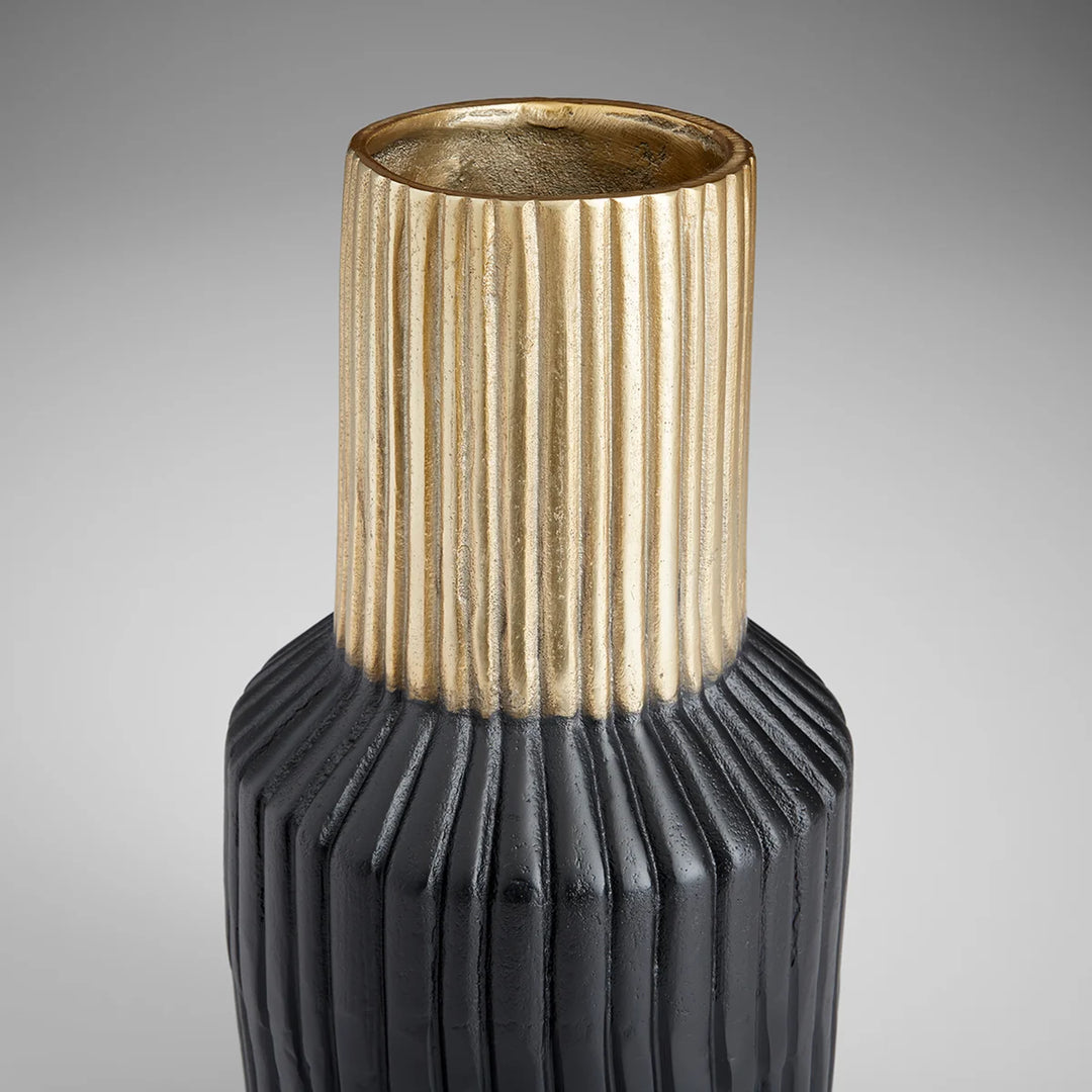 Alluma Vase - Matte Black + Gold