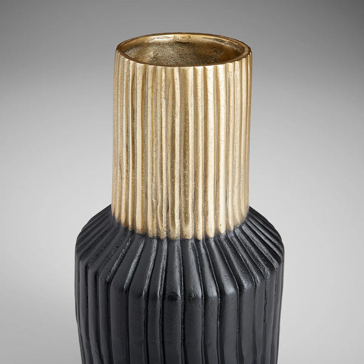 Alluma Vase - Matte Black + Gold