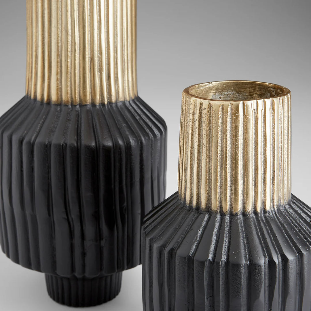 Alluma Vase - Matte Black + Gold
