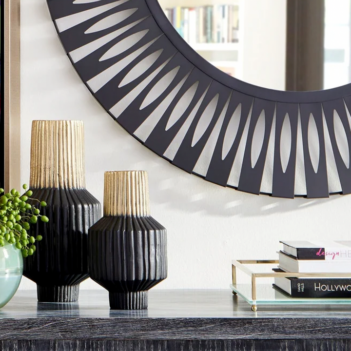 Alluma Vase - Matte Black + Gold
