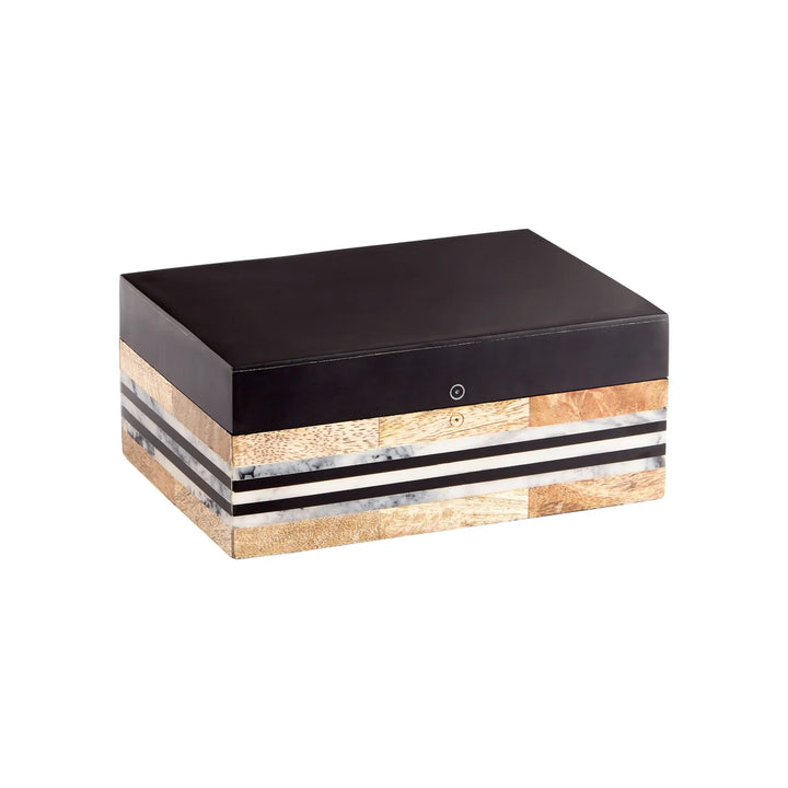Avonna Container - Natural Wood + Black Resin