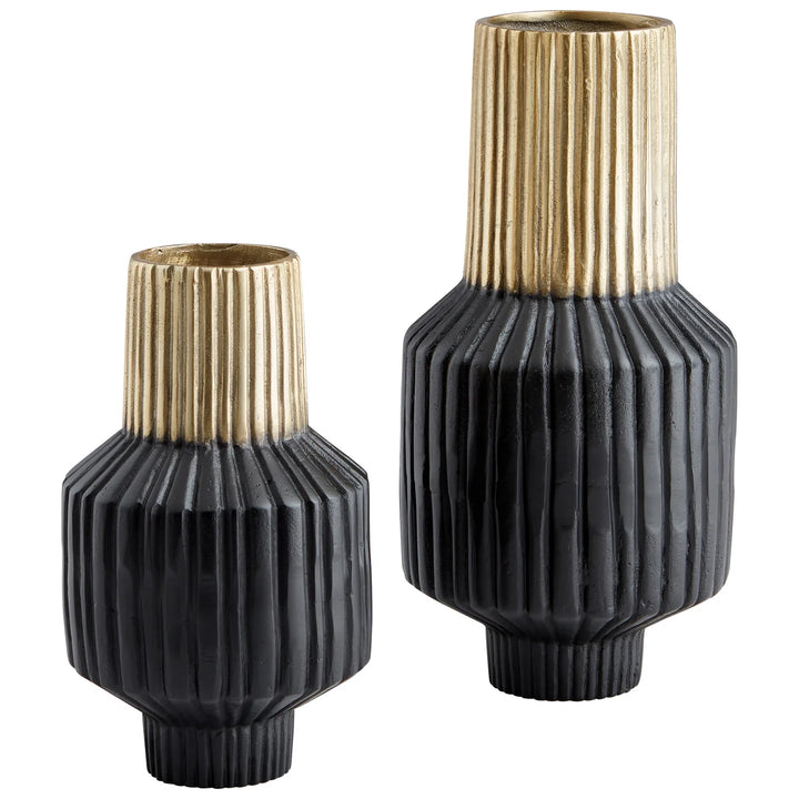 Alluma Vase - Matte Black + Gold