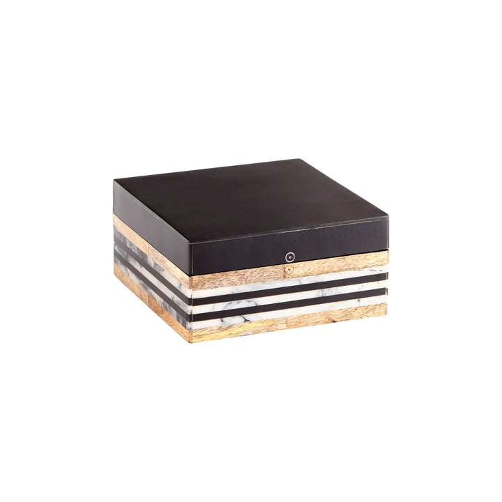 Avonna Container - Natural Wood + Black Resin